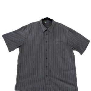 HOBIE Short Sleeve Stripped Collared Button up Beach Comfort wear Shirt